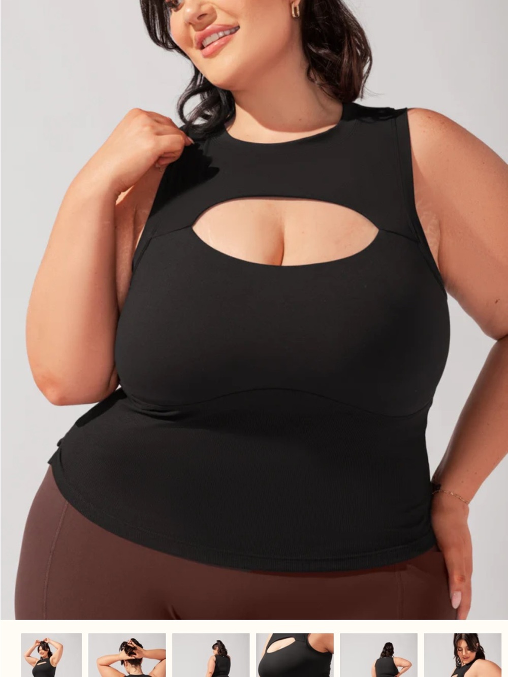 POPFLEX Peekaboo Crew Tank - Black Size XL